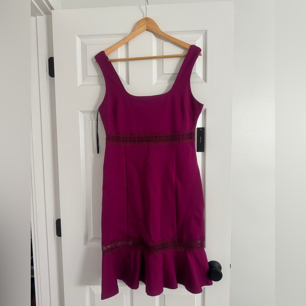 Martini Mama Magenta Crochet Midi Dress